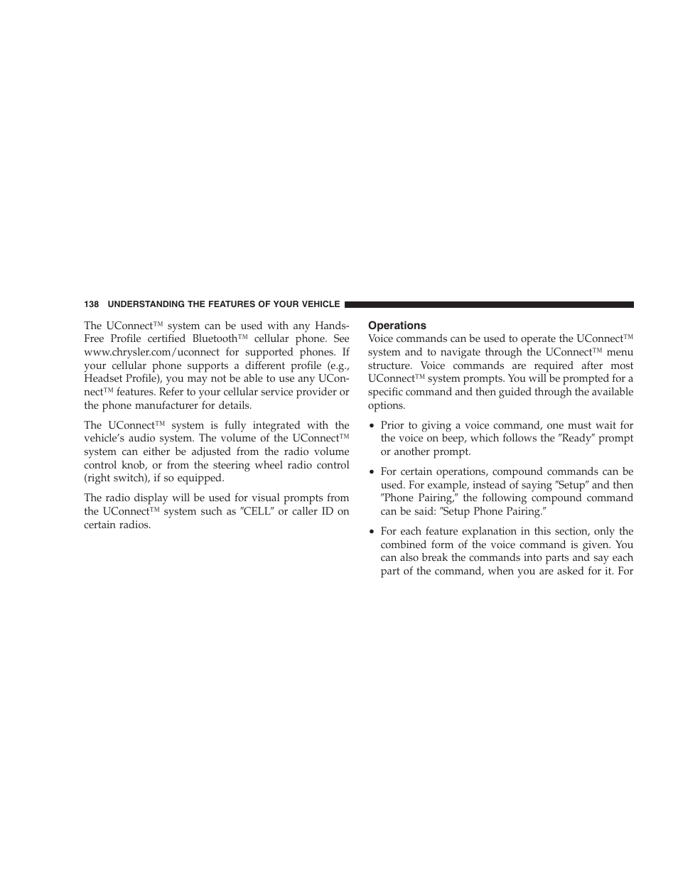 Operations | Chrysler 2006 PT Cruiser Sedan User Manual | Page 138 / 464