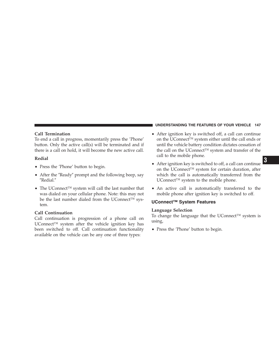 Uconnect™ system features | Chrysler 2006 PT Cruiser Sedan User Manual | Page 147 / 464