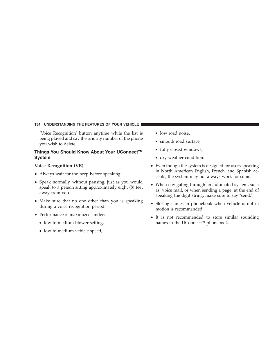 Things you should know about your, Uconnect™ system | Chrysler 2006 PT Cruiser Sedan User Manual | Page 154 / 464