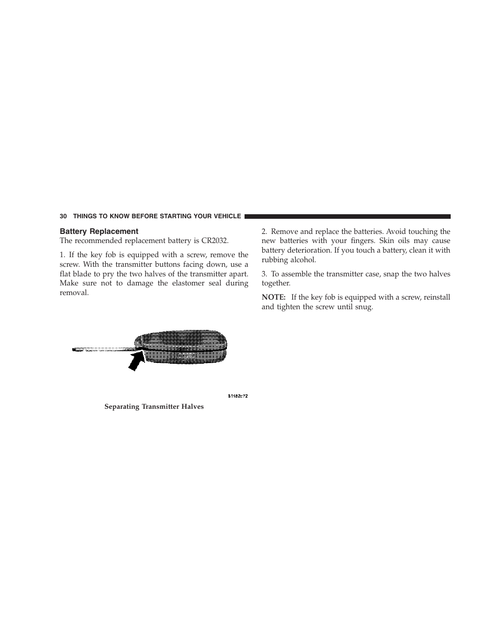 Battery replacement | Chrysler 2006 PT Cruiser Sedan User Manual | Page 30 / 464