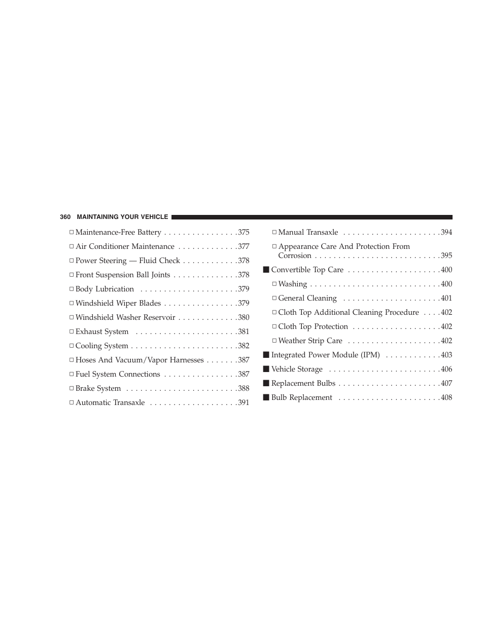 Chrysler 2006 PT Cruiser Sedan User Manual | Page 360 / 464