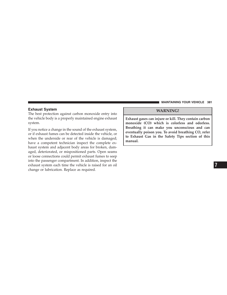 Exhaust system | Chrysler 2006 PT Cruiser Sedan User Manual | Page 381 / 464