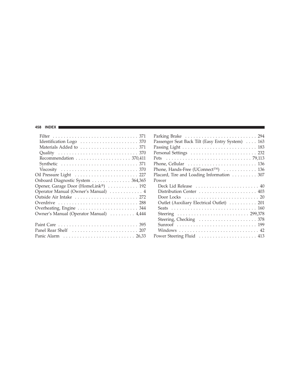 Chrysler 2006 PT Cruiser Sedan User Manual | Page 458 / 464