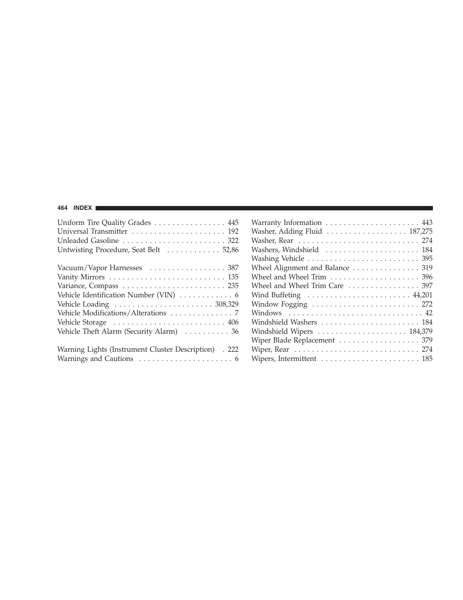 Chrysler 2006 PT Cruiser Sedan User Manual | Page 464 / 464