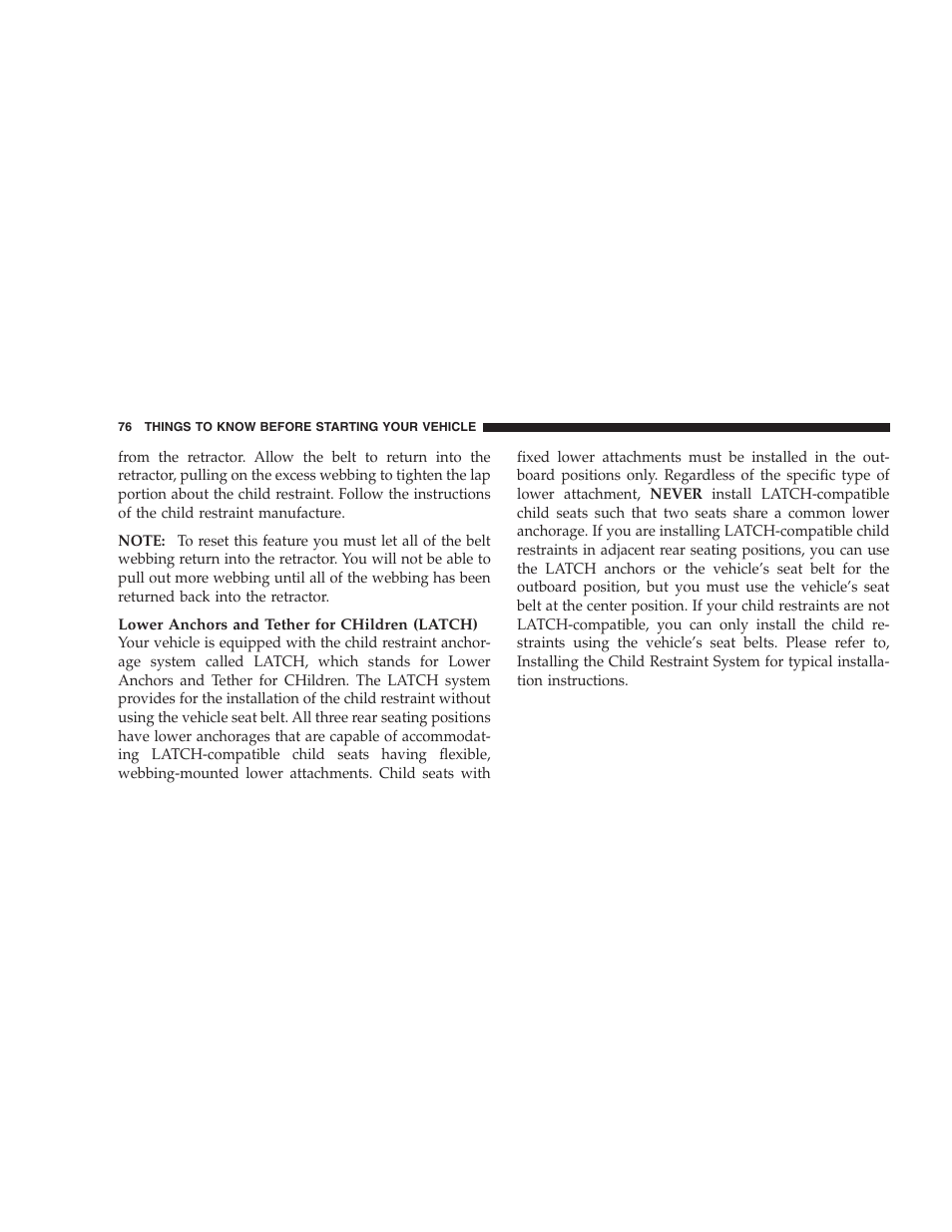 Chrysler 2006 PT Cruiser Sedan User Manual | Page 76 / 464