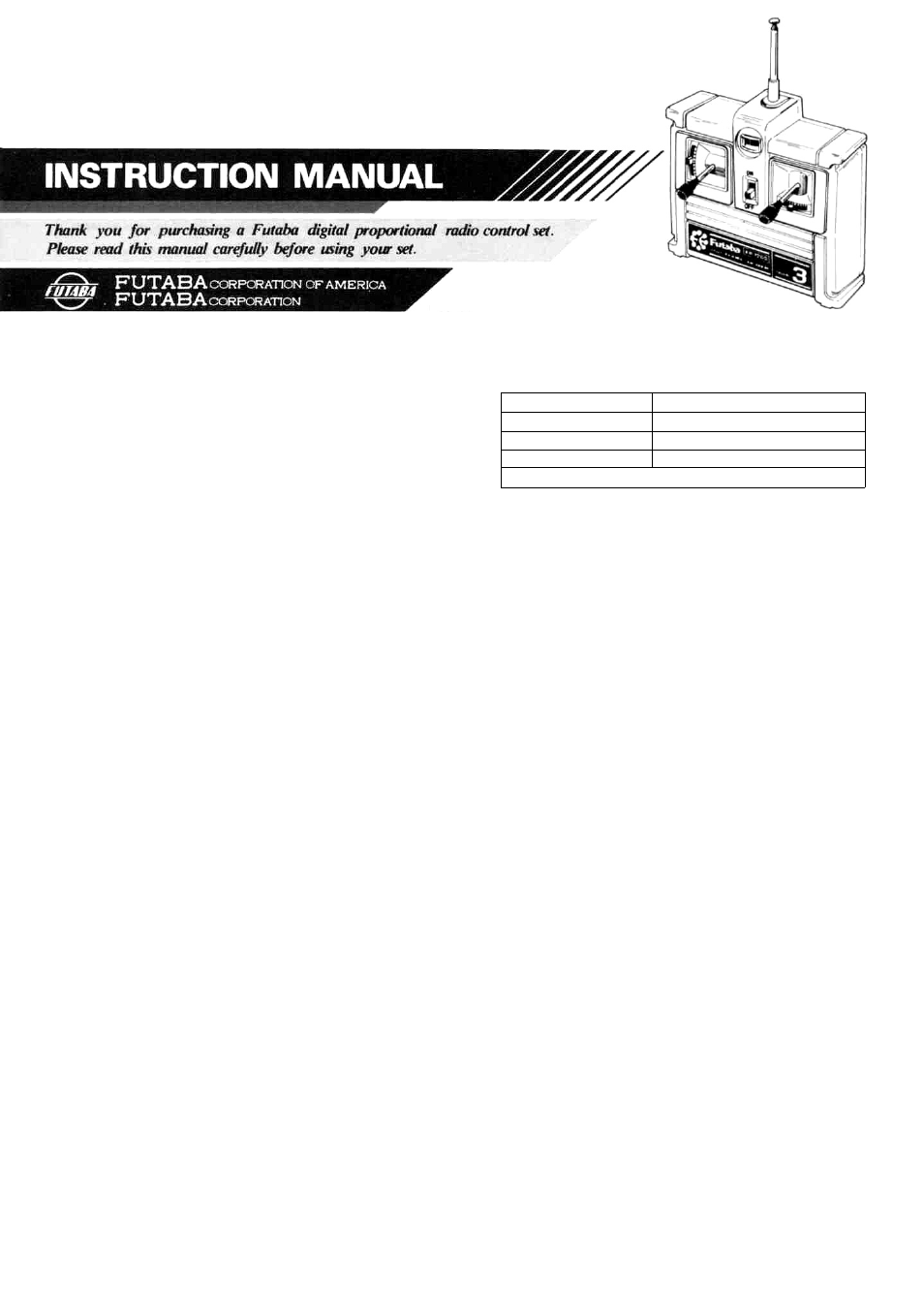 Futaba 2GS User Manual | 4 pages