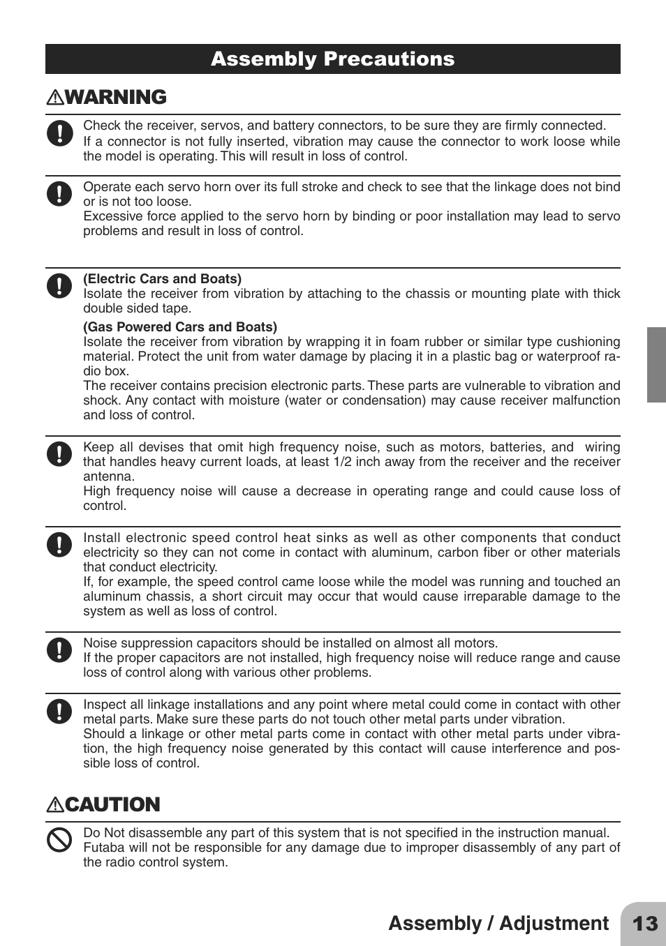 Futaba 2PL 2.4GHz FHSS Sport User Manual | Page 13 / 26