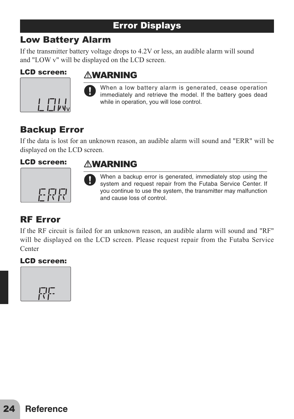 Futaba 2PL 2.4GHz FHSS Sport User Manual | Page 24 / 26