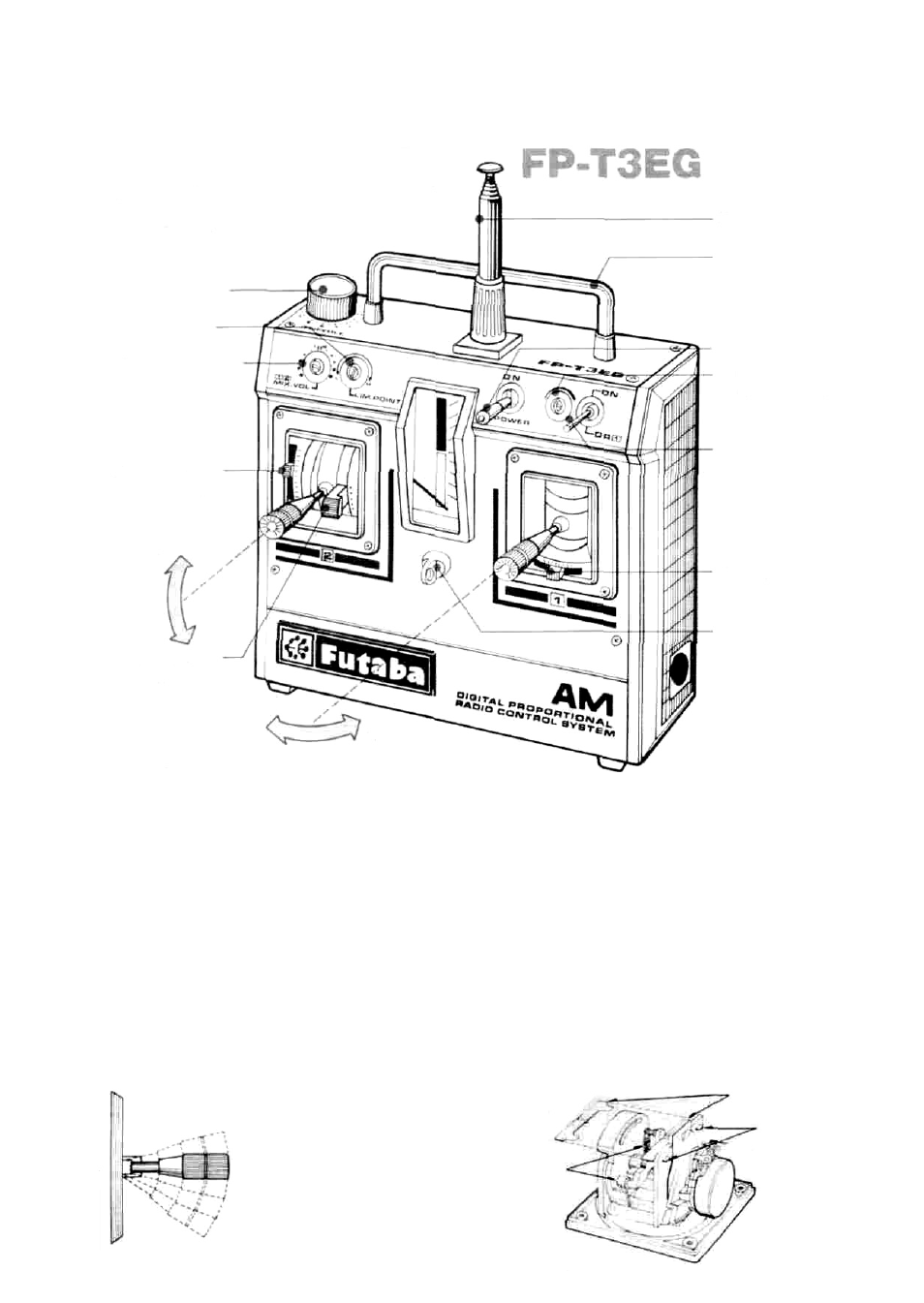Transmitter, Ratchet system, Fig.1 | Description of fig. 1, Fig. 2, Fig. 3 | Futaba 3EG AM User Manual | Page 5 / 12