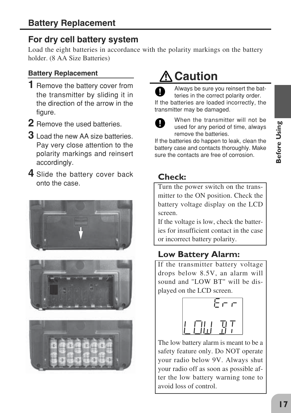 Caution | Futaba 3GR 2.4GHz User Manual | Page 16 / 61