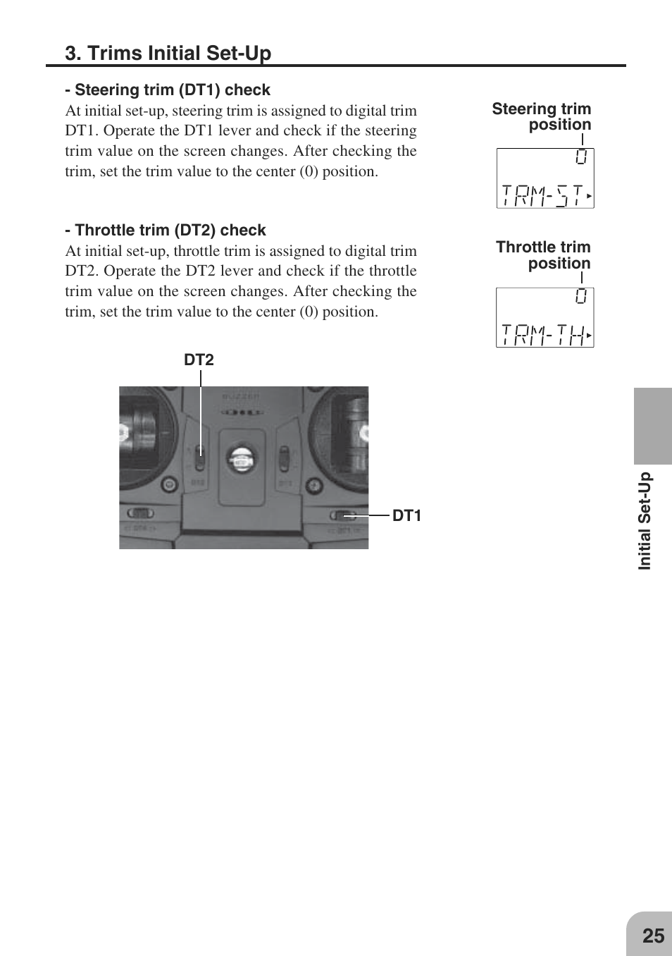 Trims initial set-up | Futaba 3GR 2.4GHz User Manual | Page 24 / 61