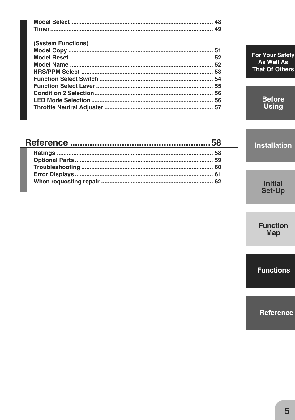 Reference | Futaba 3GR 2.4GHz User Manual | Page 4 / 61