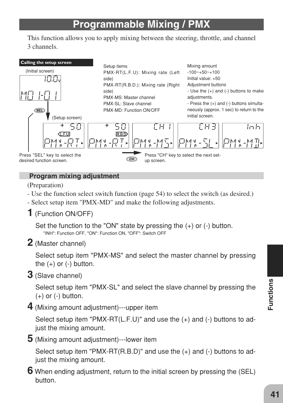 Programmable mixing / pmx | Futaba 3GR 2.4GHz User Manual | Page 40 / 61