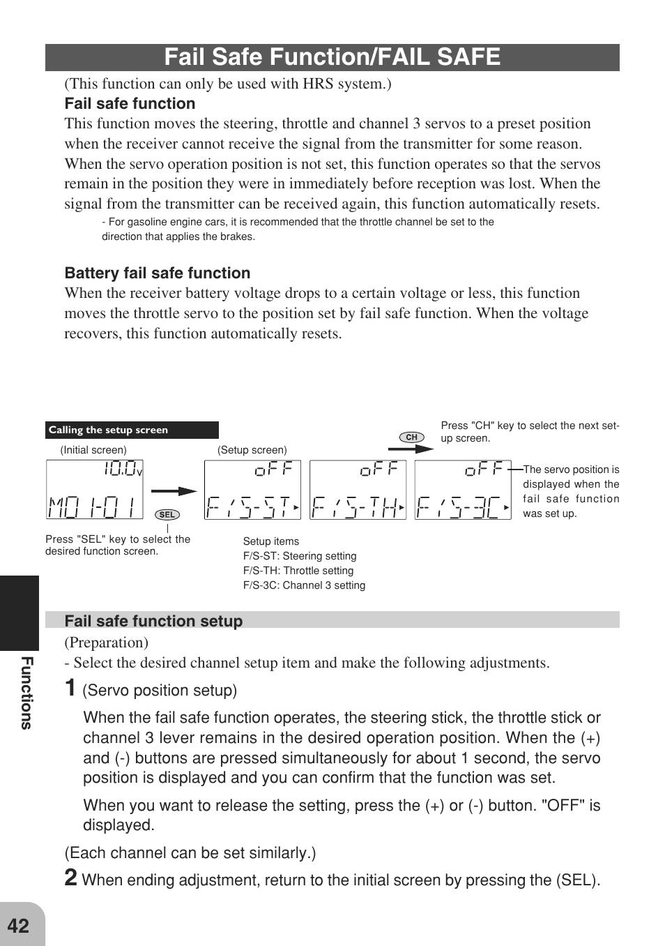 Fail safe function/fail safe | Futaba 3GR 2.4GHz User Manual | Page 41 / 61