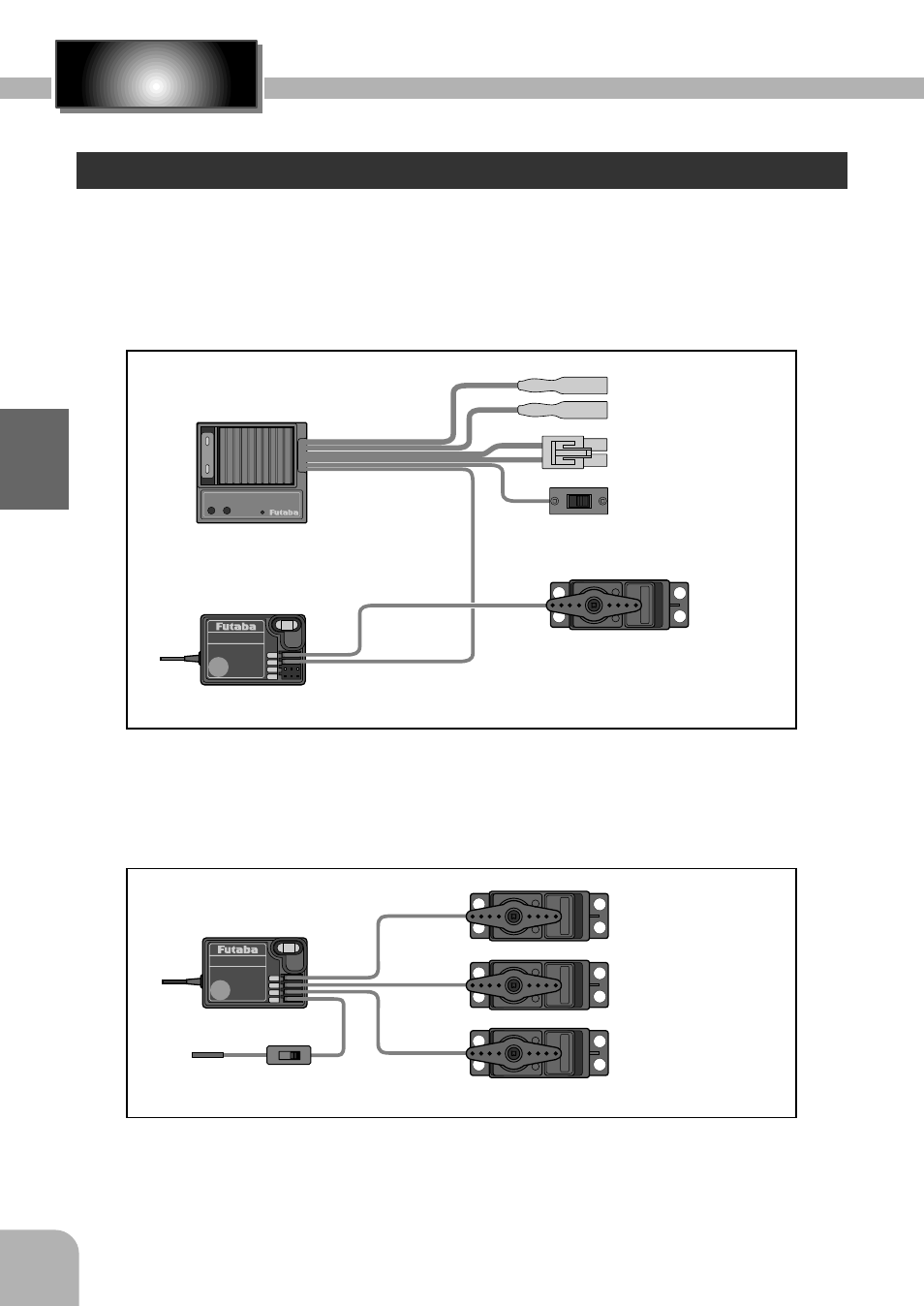 3pdf, Receiver and servo connections, When a e.s.c. is used (mc210cb) gas powered model | Assembly, Steering servo, Power switch | Futaba 3PDF User Manual | Page 16 / 39