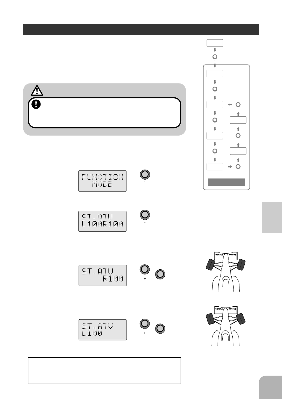 Warning, Steering atv, Description of functions | Steering atv selection) | Futaba 3PDF User Manual | Page 25 / 39