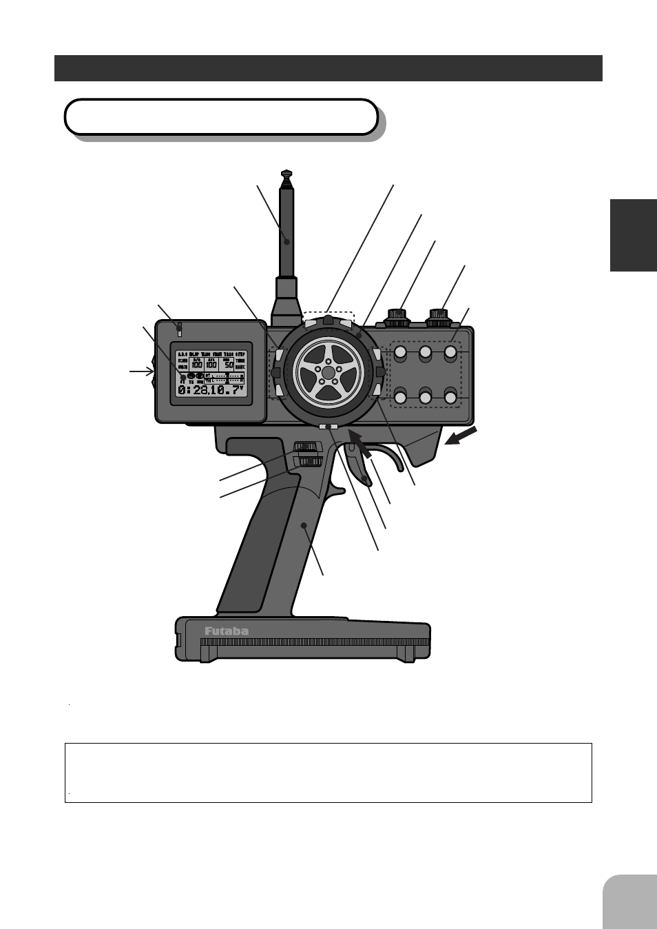 Nomenclature, Transmitter t3pj super (front), Before using | Grip handle wheel tension adjusting screw, Gd1) steering dual rate dial atl dial (gd2) | Futaba 3PJS User Manual | Page 15 / 110