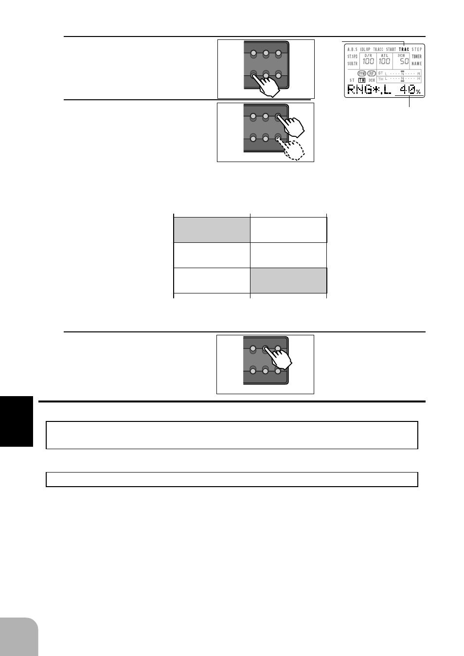 Rng l50, Rng h50, All applies a delay to all areas.) | Range over which delay applied, Throttle trigger neutral position, Blink | Futaba 3PJS User Manual | Page 62 / 110