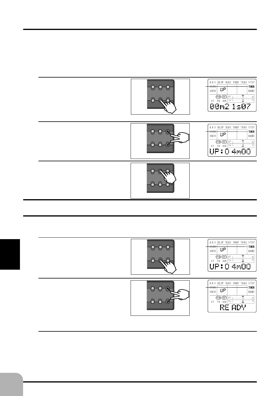 Reset), Blink - 2 times, Up: up timer dn: down timer | 2 times, Blink | Futaba 3PJS User Manual | Page 66 / 110