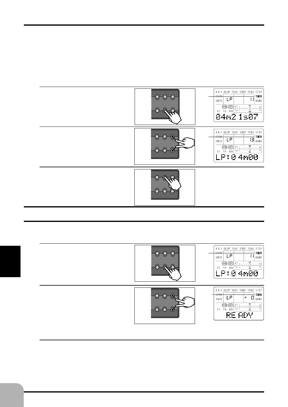 Reset), Same as described above.), Blink - 2 times | Lp: lap timer, 2 times, Blink | Futaba 3PJS User Manual | Page 72 / 110