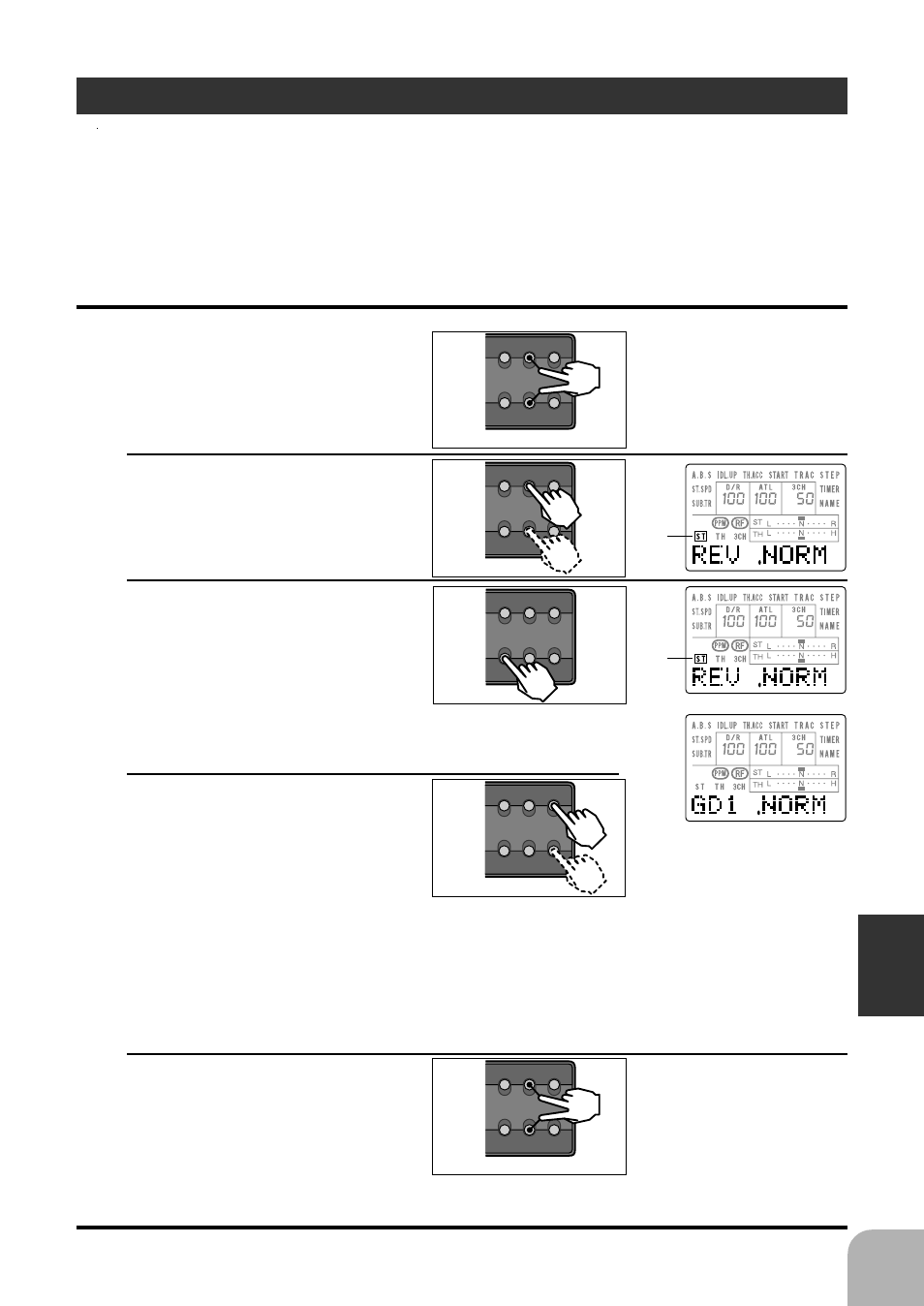 Servo reverse / function reverse, Setup mode functions, Blink | Futaba 3PJS User Manual | Page 87 / 110