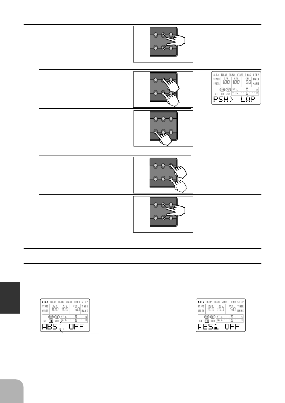 Switch screen display, Psh: push switch sld: slide switch ctm: custom key | Futaba 3PJS User Manual | Page 90 / 110