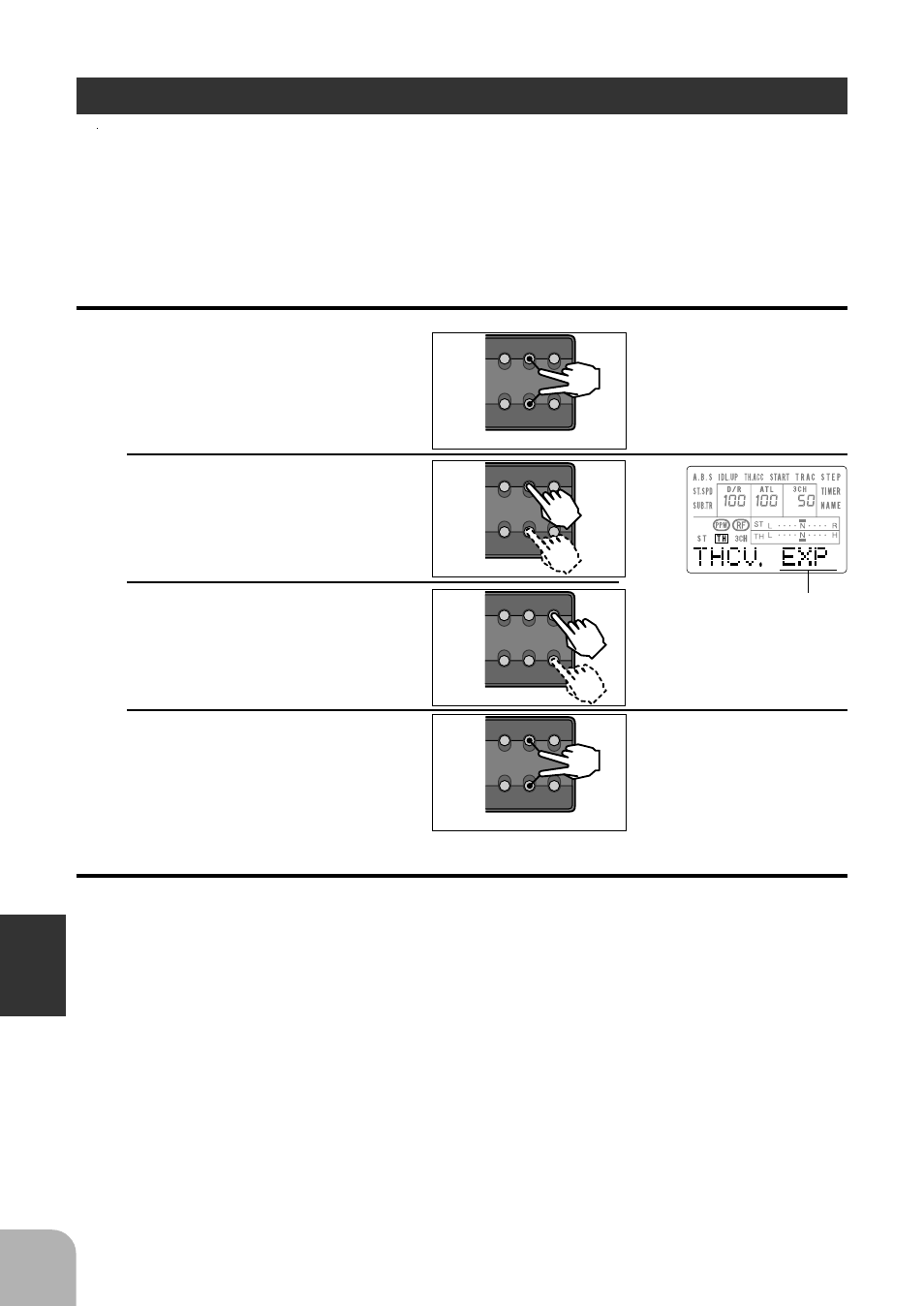 Throttle curve selection, Setup mode functions, Setting range: exp, exp2, crv | Futaba 3PJS User Manual | Page 98 / 110