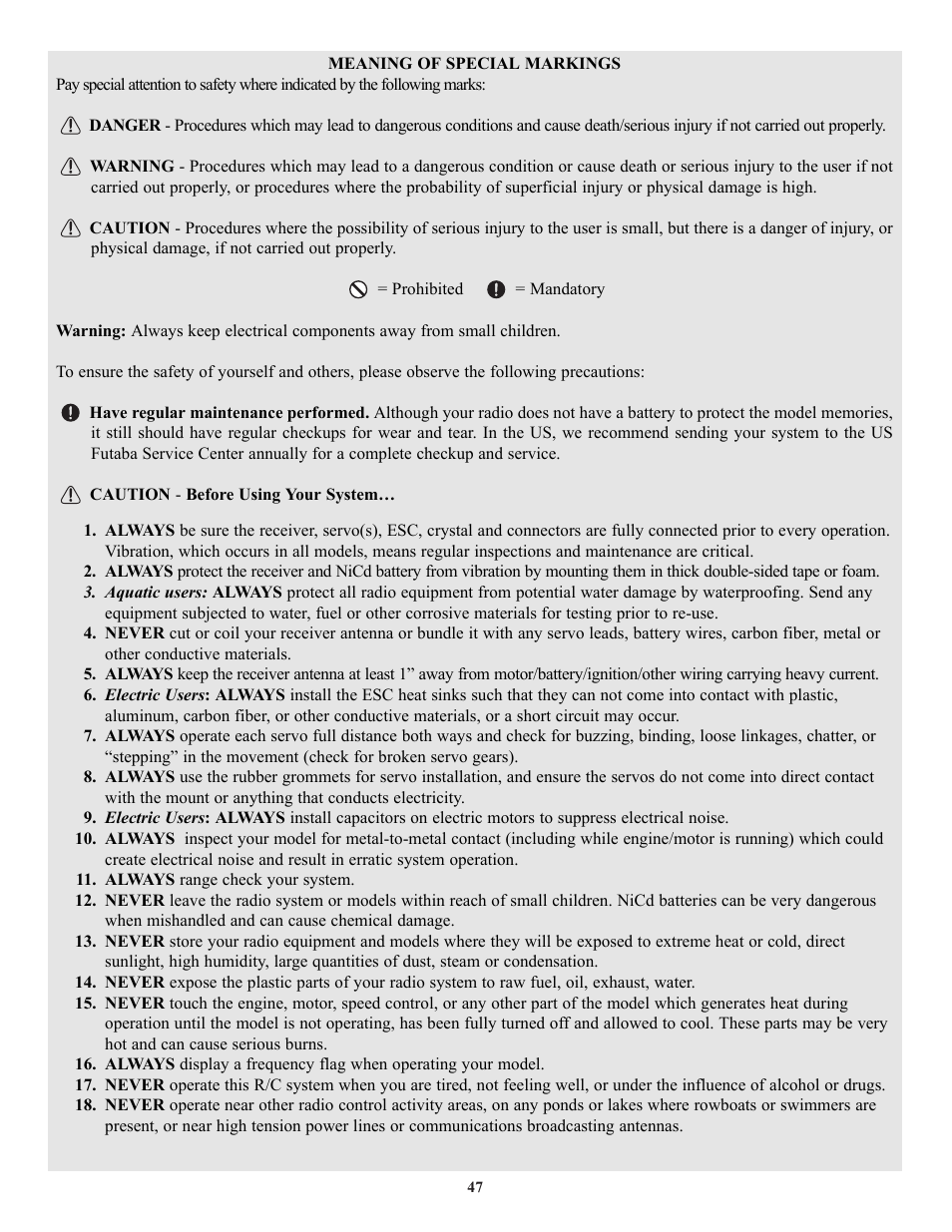 Futaba 3PK User Manual | Page 47 / 68
