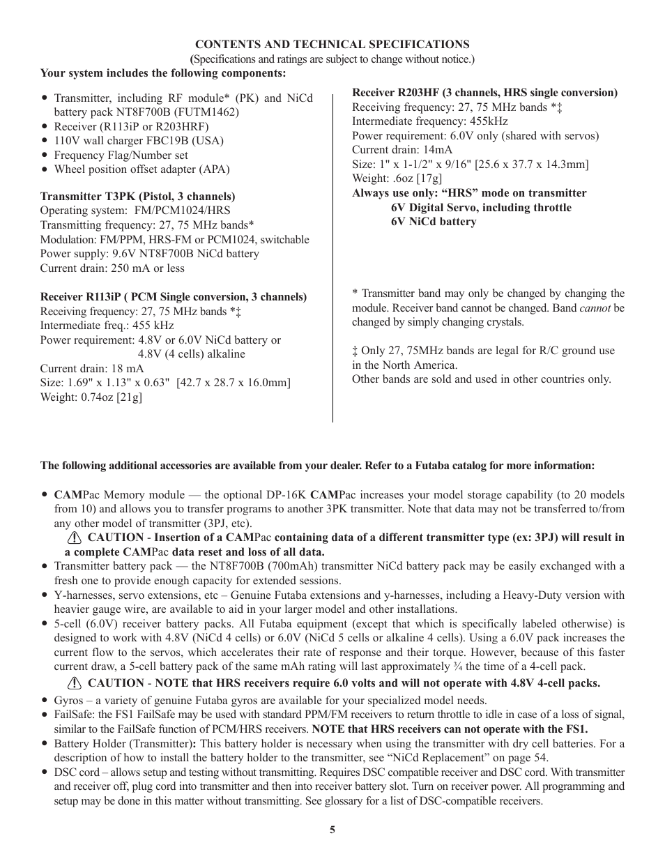 Futaba 3PK User Manual | Page 5 / 68