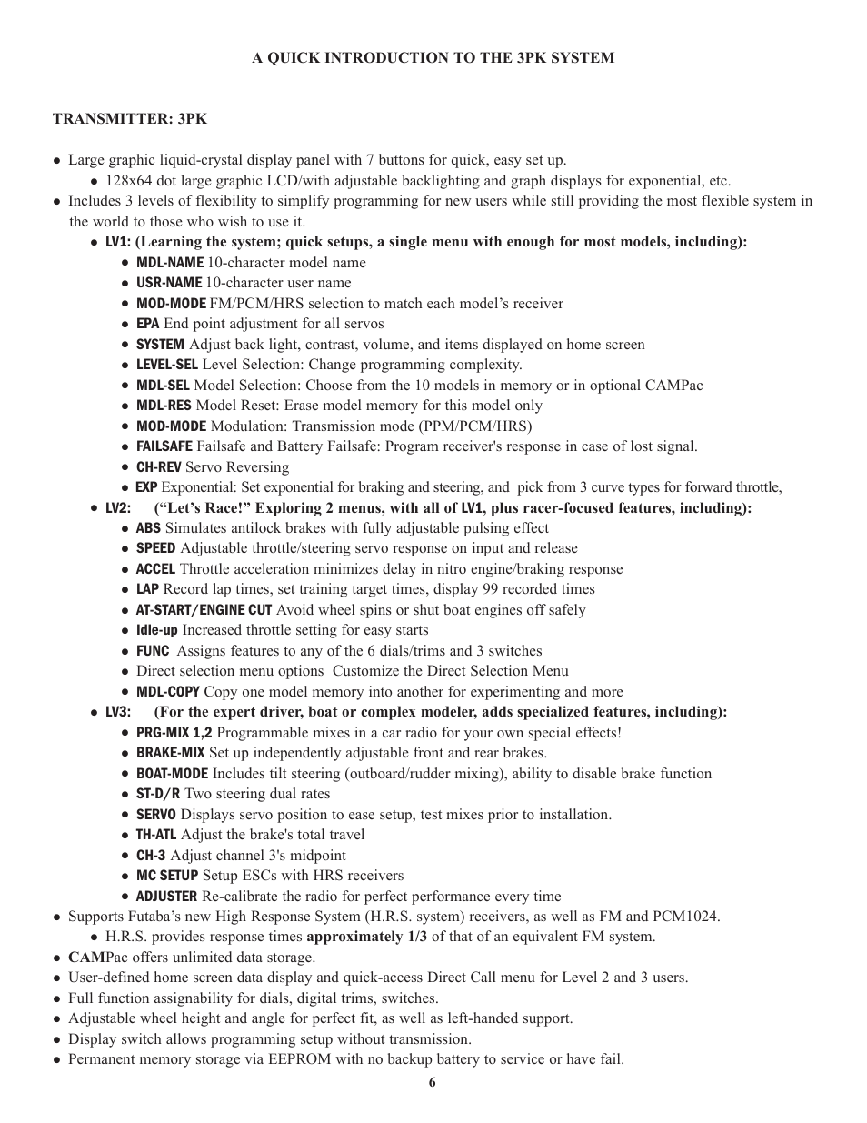Futaba 3PK User Manual | Page 6 / 68