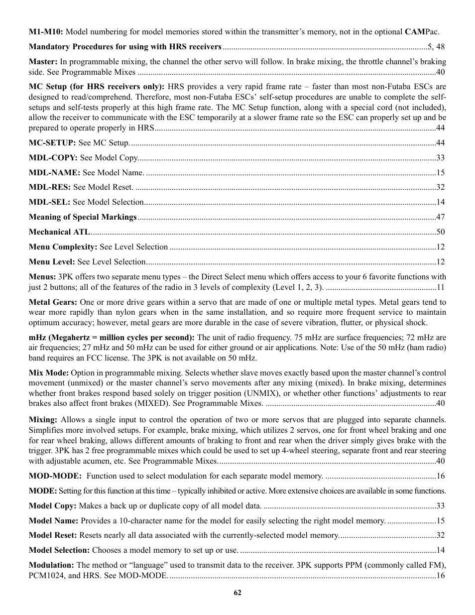 Futaba 3PK User Manual | Page 62 / 68