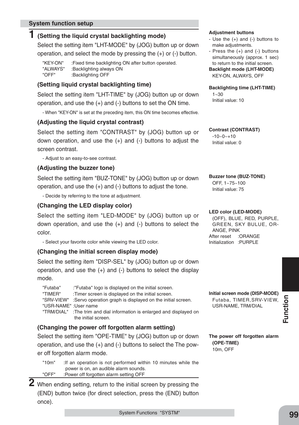 Fu nction | Futaba 3PKS User Manual | Page 99 / 116