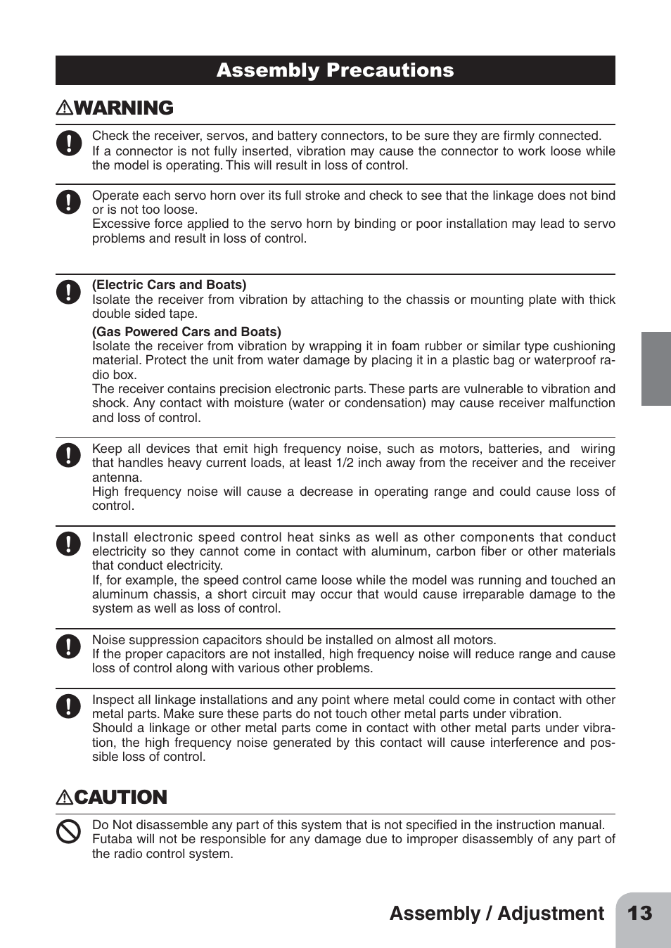 Futaba 3PL 2.4GHz FHSS User Manual | Page 13 / 28