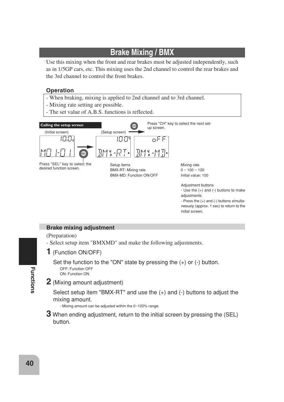 Brake mixing / bmx | Futaba 3PM 2.4GHz User Manual | Page 39 / 60