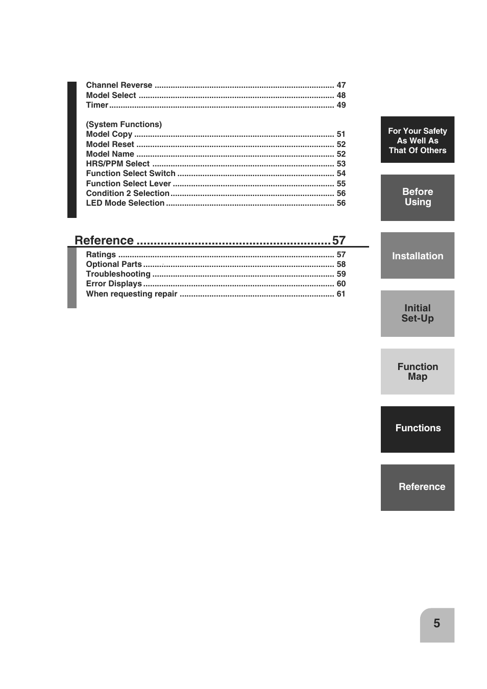 Reference | Futaba 3PM 2.4GHz User Manual | Page 4 / 60