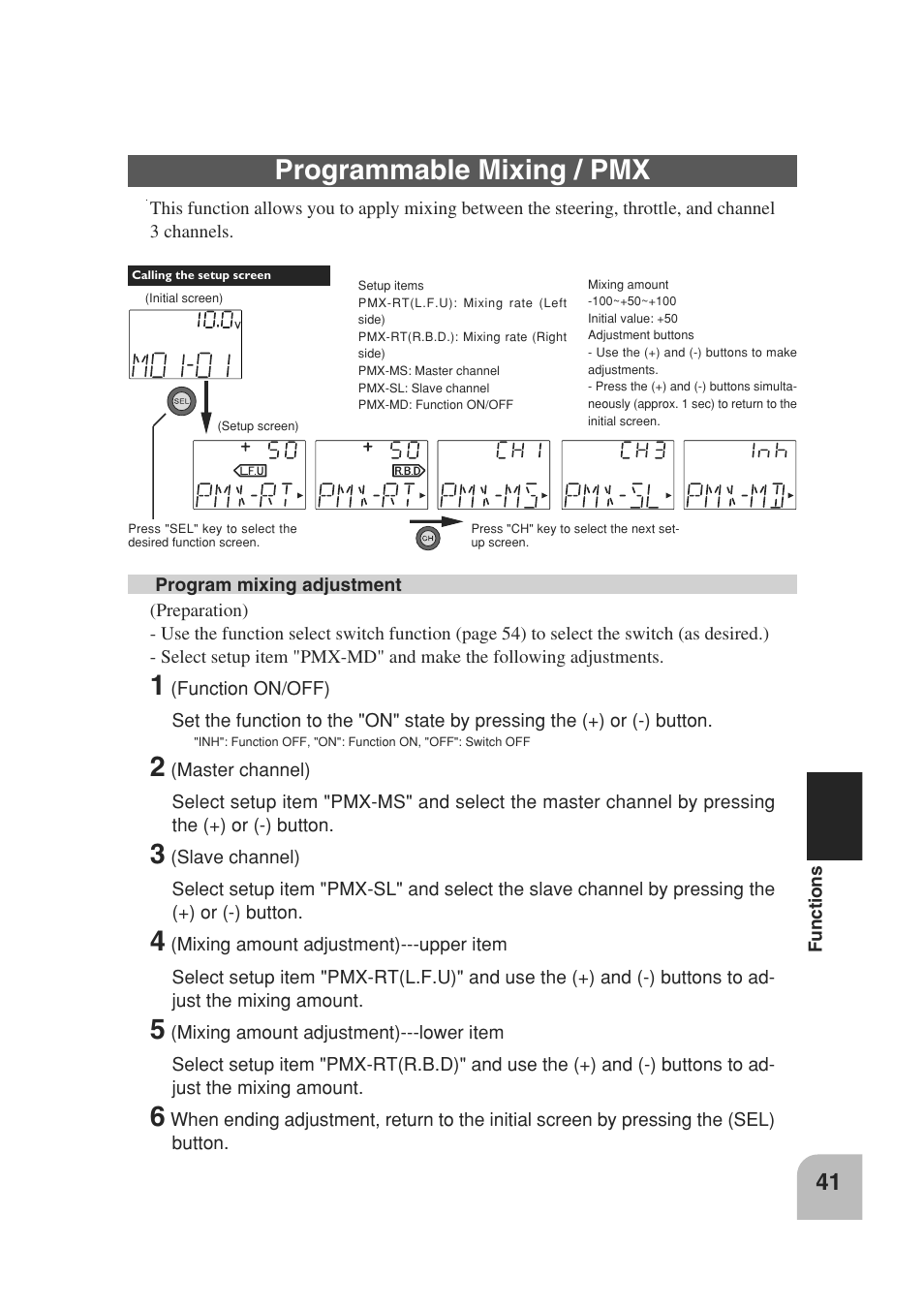 Programmable mixing / pmx | Futaba 3PM 2.4GHz User Manual | Page 40 / 60