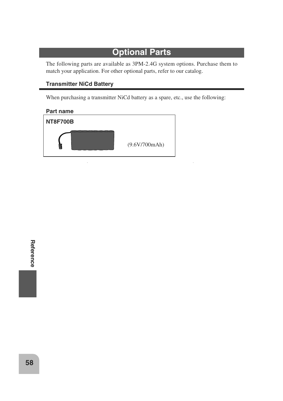 Optional parts | Futaba 3PM 2.4GHz User Manual | Page 57 / 60