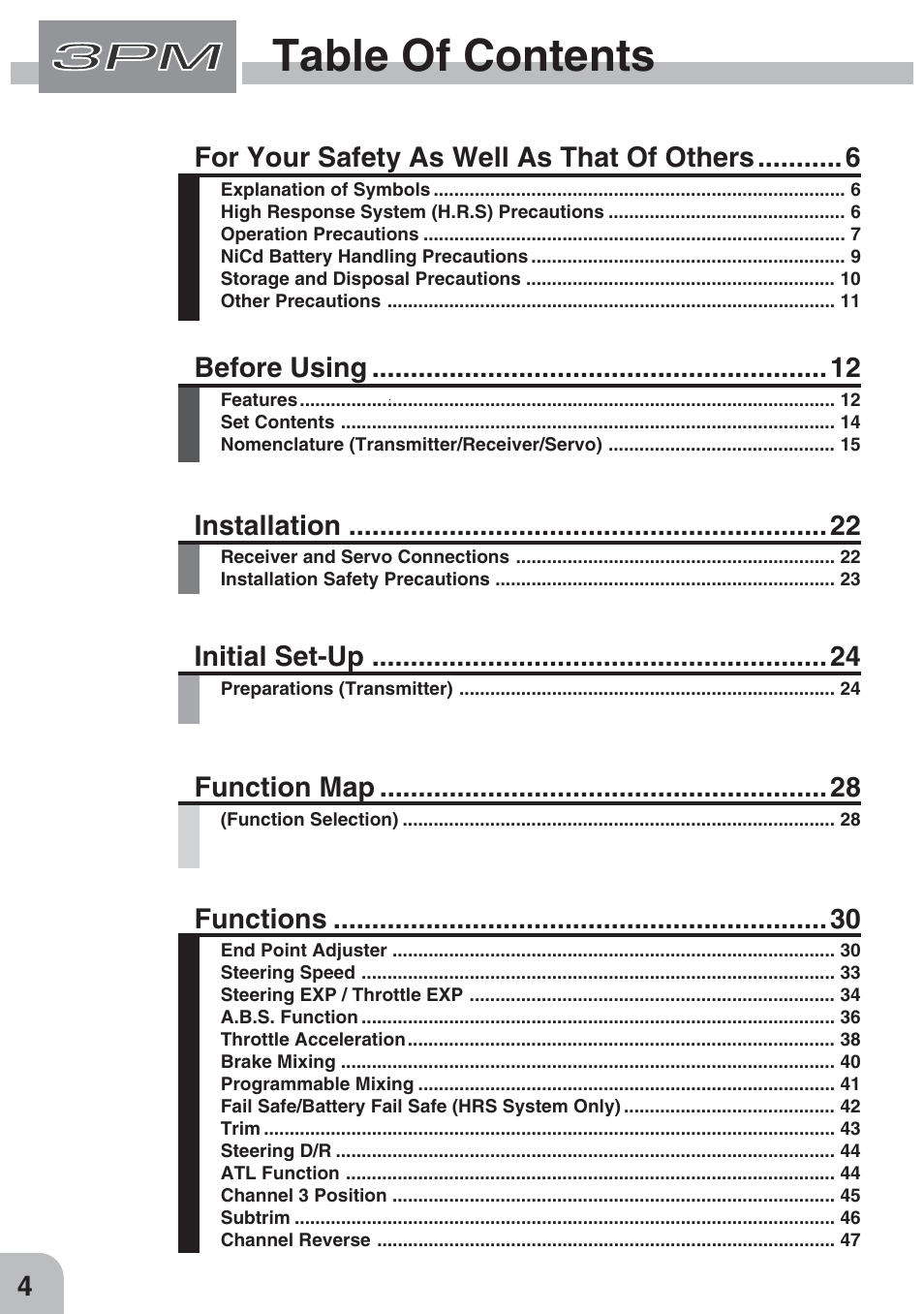 Futaba 3PM FM, FS, FS Pro User Manual | Page 3 / 60