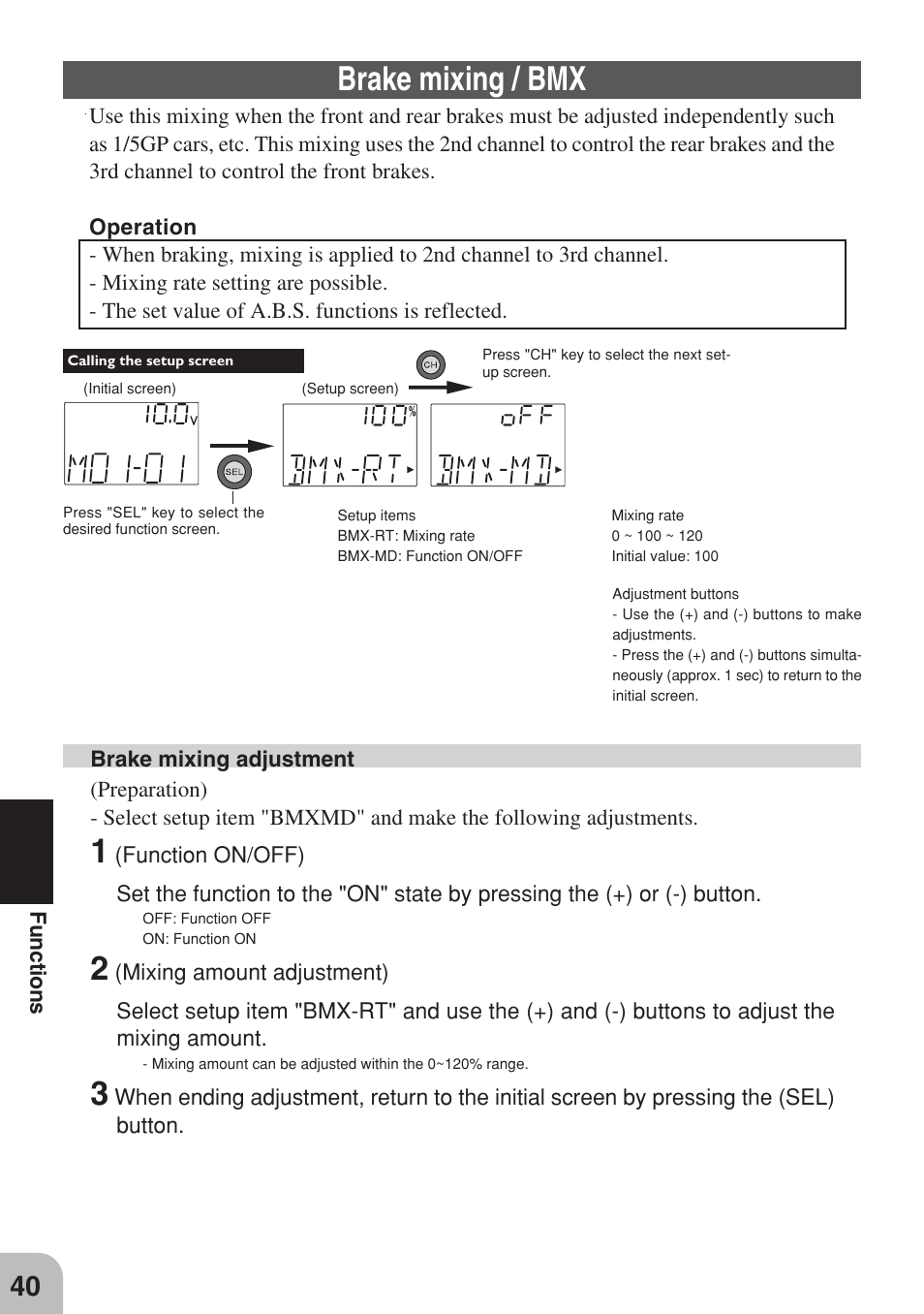 Brake mixing / bmx | Futaba 3PM FM, FS, FS Pro User Manual | Page 39 / 60