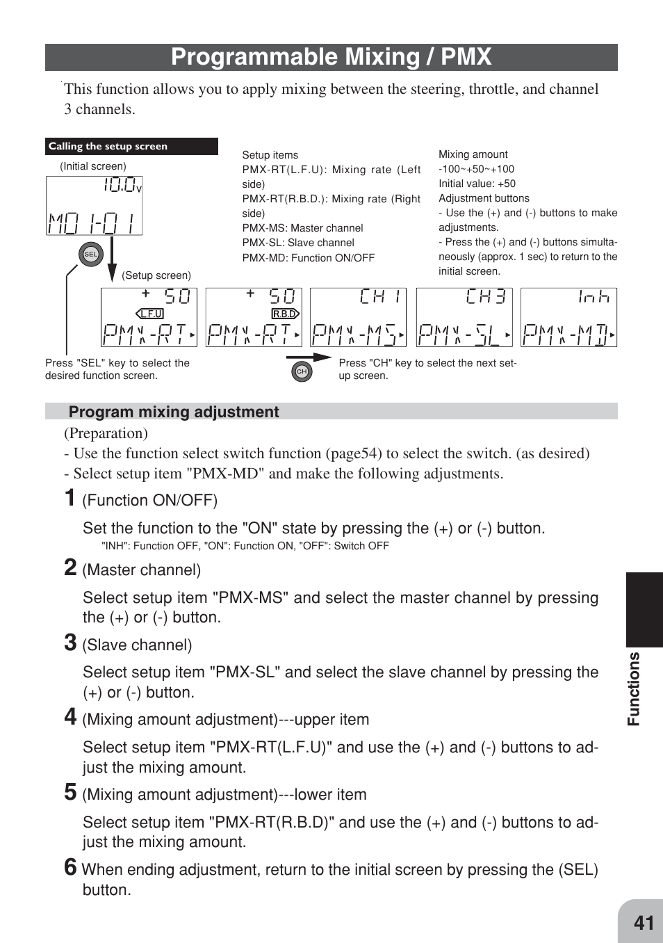 Programmable mixing / pmx | Futaba 3PM FM, FS, FS Pro User Manual | Page 40 / 60