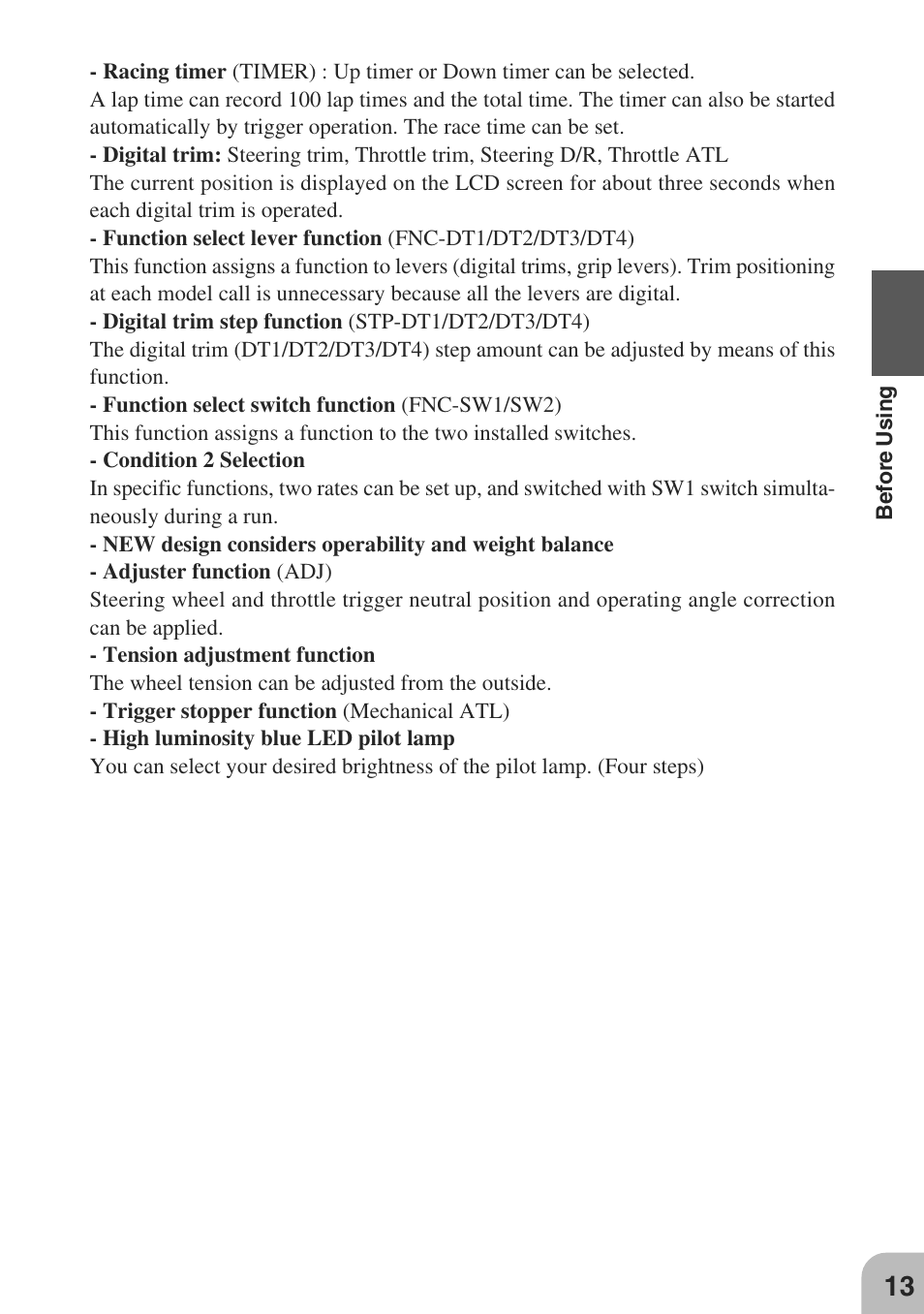 Futaba 3PM-X 2.4GHz User Manual | Page 13 / 66