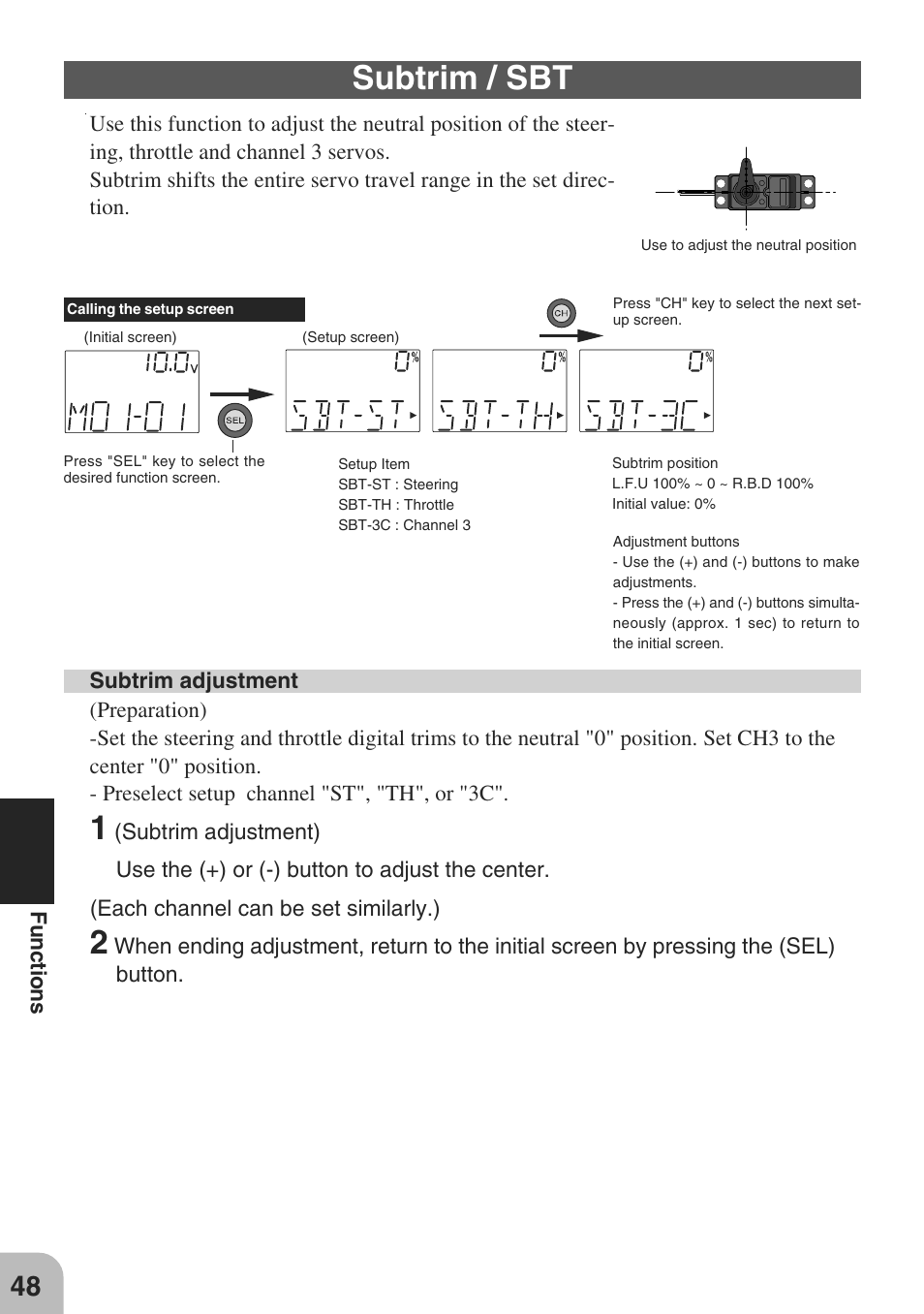 Subtrim / sbt | Futaba 3PM-X 2.4GHz User Manual | Page 48 / 66