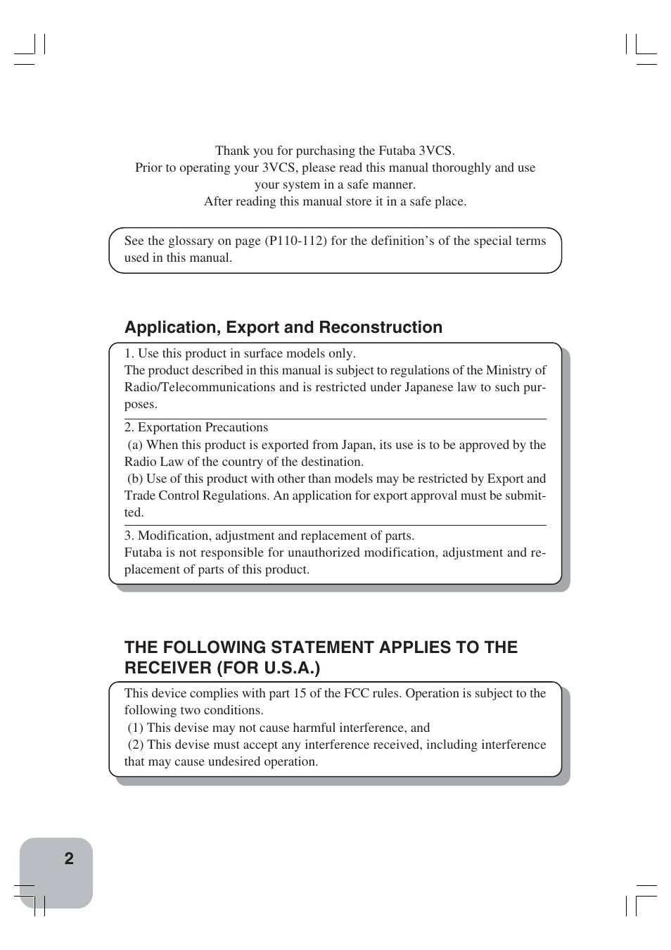 Futaba 3VCS User Manual | 112 pages