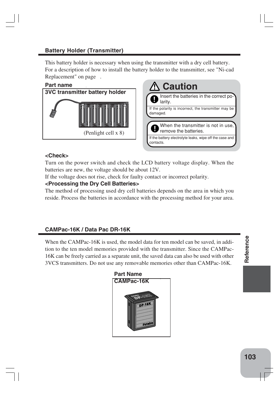 Caution | Futaba 3VCS User Manual | Page 102 / 112