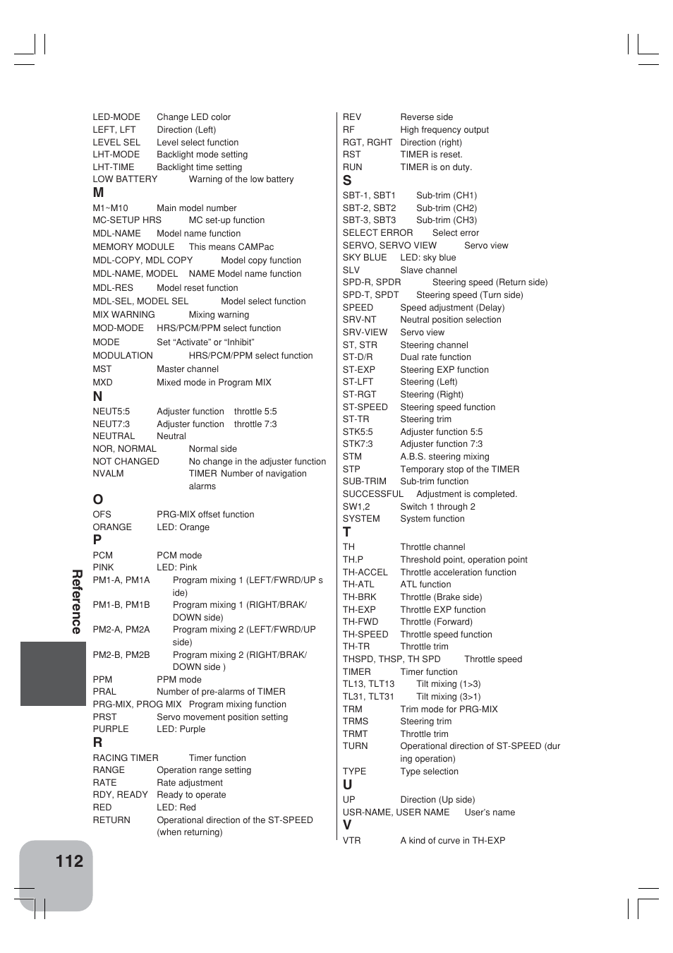 Reference | Futaba 3VCS User Manual | Page 111 / 112