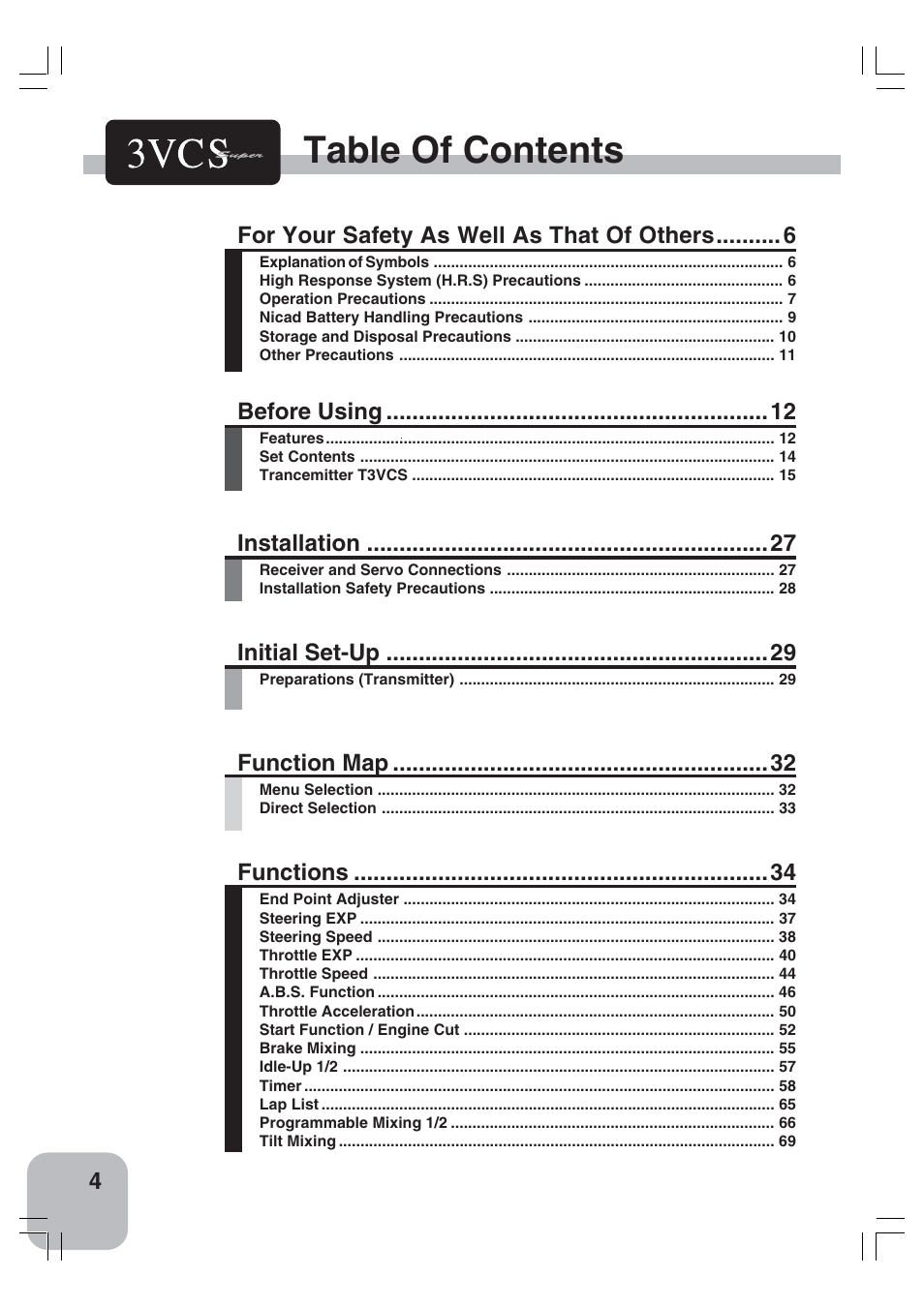 Futaba 3VCS User Manual | Page 3 / 112