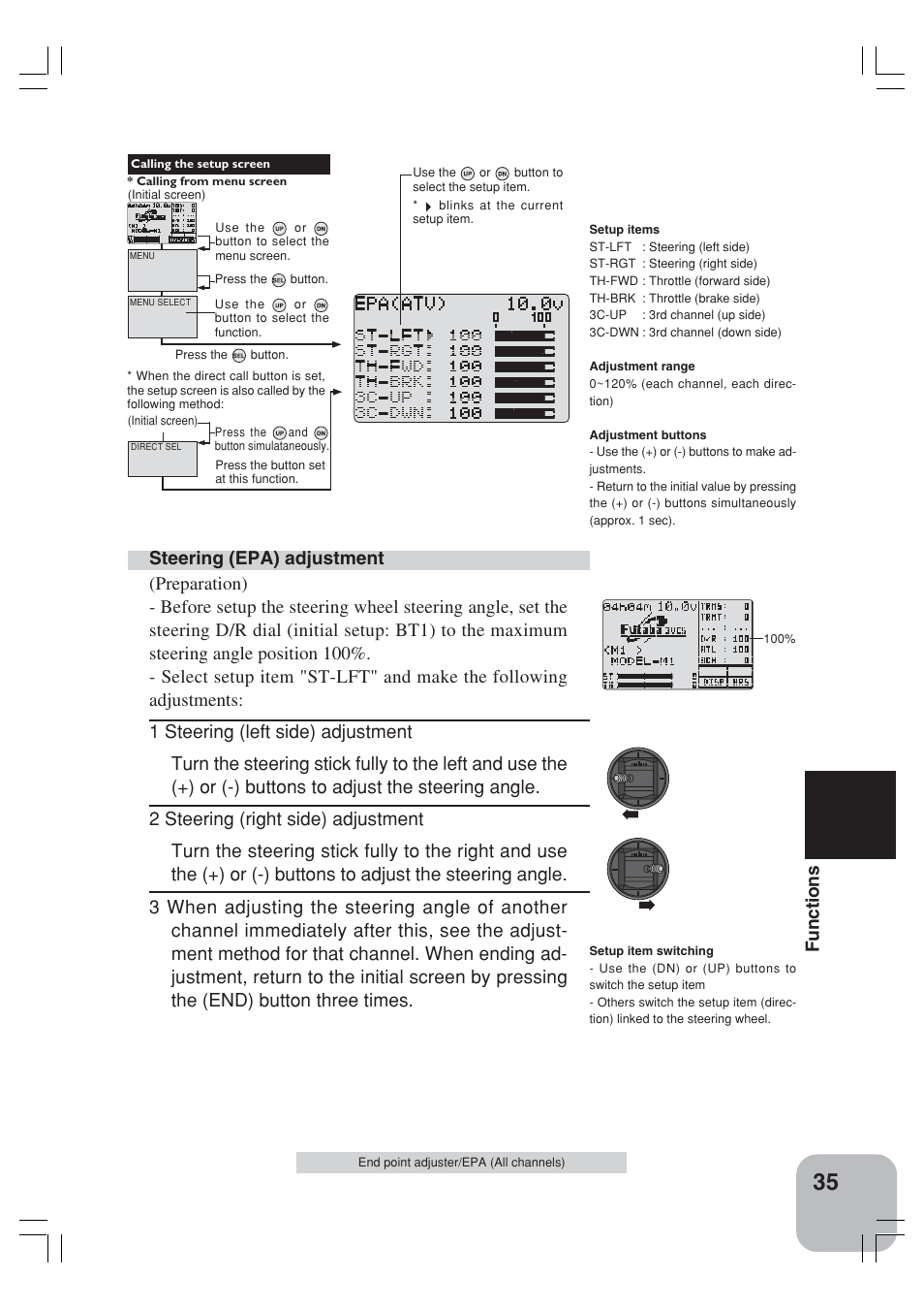 Functions | Futaba 3VCS User Manual | Page 34 / 112