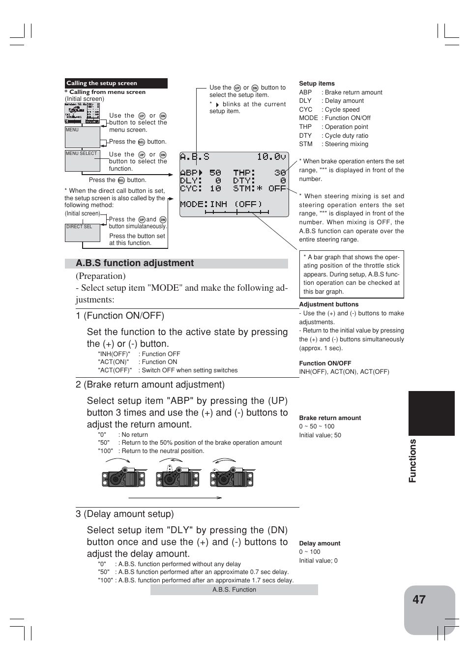 Functions | Futaba 3VCS User Manual | Page 46 / 112