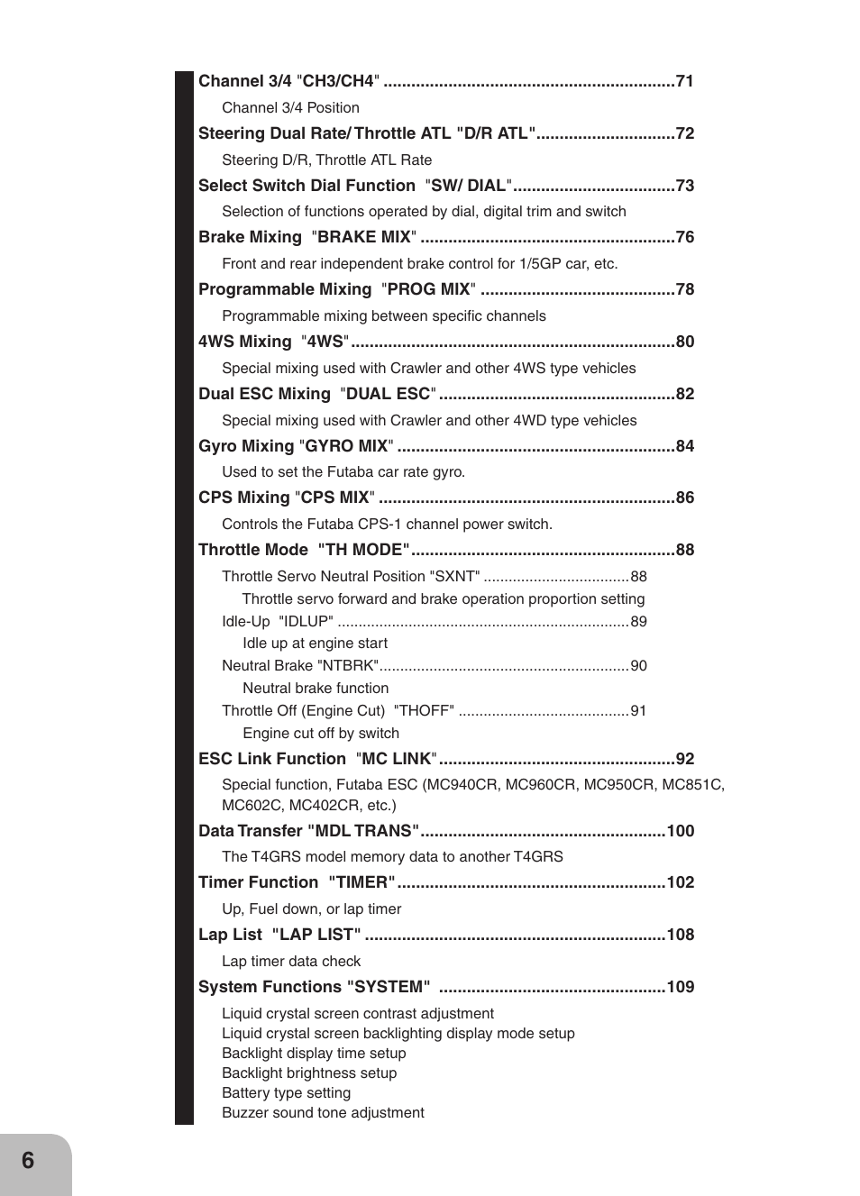 Futaba 4GRS User Manual | Page 6 / 128