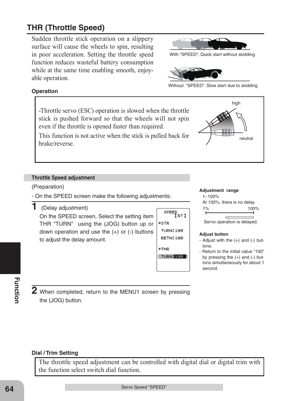 Thr (throttle speed) | Futaba 4GRS User Manual | Page 64 / 128